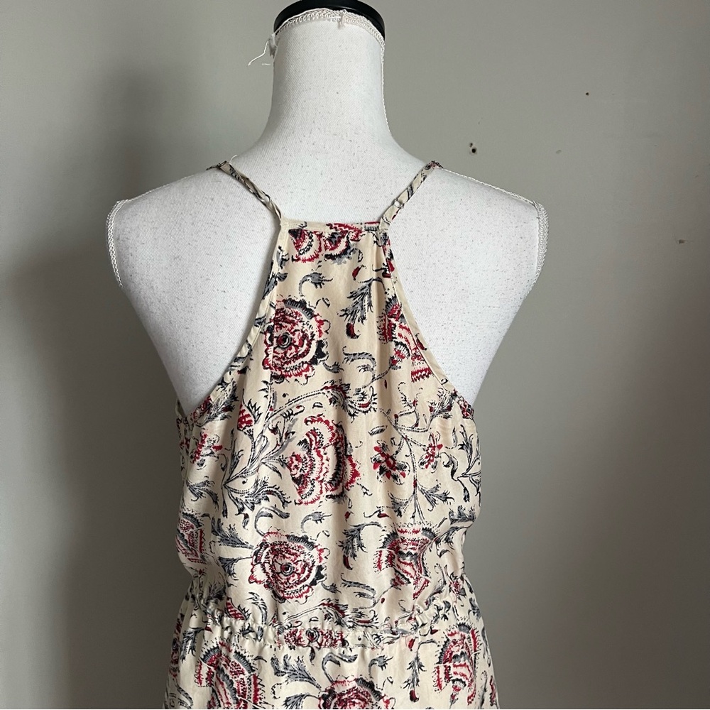 MADEWELL | Beige Floral Print Silk Sleeveless Dress Sz 8 - Picture 6 of 11